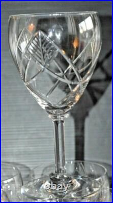 6 VERRES A EAU CRISTAL BACCARAT ASSOUAN avant 1930 feuilles stylisées ART DECO