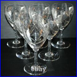 6 VERRES A EAU CRISTAL BACCARAT ASSOUAN avant 1930 feuilles stylisées ART DECO