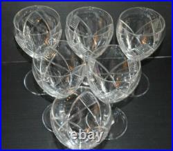 6 VERRES A EAU CRISTAL BACCARAT ASSOUAN avant 1930 feuilles stylisées ART DECO