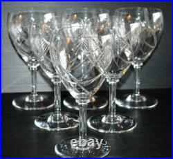 6 VERRES A EAU CRISTAL BACCARAT ASSOUAN avant 1930 feuilles stylisées ART DECO