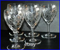 6 VERRES A EAU CRISTAL BACCARAT ASSOUAN avant 1930 feuilles stylisées ART DECO