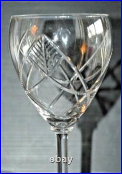 6 VERRES A EAU CRISTAL BACCARAT ASSOUAN avant 1930 feuilles stylisées ART DECO