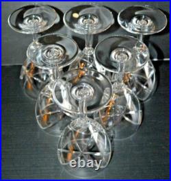 6 VERRES A EAU CRISTAL BACCARAT ASSOUAN avant 1930 feuilles stylisées ART DECO