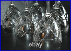 6 VERRES A EAU CRISTAL BACCARAT ASSOUAN avant 1930 feuilles stylisées ART DECO