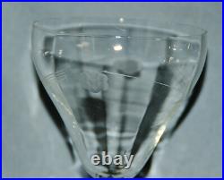 6 Verres À Vin Art Déco, Soufflés, Taillés, 14,4 Cm