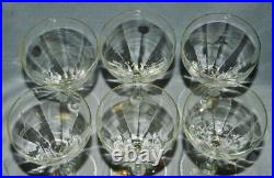 6 Verres À Vin Art Déco, Soufflés, Taillés, 14,4 Cm