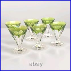 6 Verres En Cristal Taillé Val Saint Lambert Modele Anmaur Art Deco