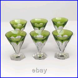 6 Verres En Cristal Taillé Val Saint Lambert Modele Anmaur Art Deco