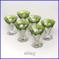6 Verres En Cristal Taillé Val Saint Lambert Modele Anmaur Art Deco