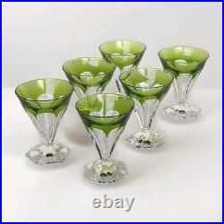 6 Verres En Cristal Taillé Val Saint Lambert Modele Anmaur Art Deco