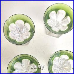 6 Verres En Cristal Taillé Val Saint Lambert Modele Anmaur Art Deco