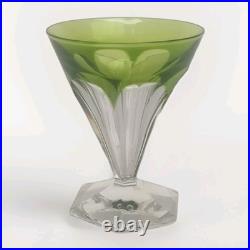 6 Verres En Cristal Taillé Val Saint Lambert Modele Anmaur Art Deco