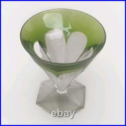 6 Verres En Cristal Taillé Val Saint Lambert Modele Anmaur Art Deco