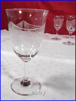 6 Verres à Porto ou 2ème vin en cristal de Baccarat époque art-déco 1930