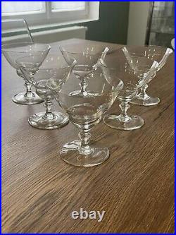 6 ancien verres à eau en cristal de Baccarat modèle art déco de 1937