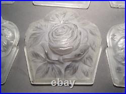 6 plaques abat-jour en verre art deco 1930 pour lustre applique lampe murale