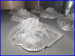 6 plaques abat-jour en verre art deco 1930 pour lustre applique lampe murale