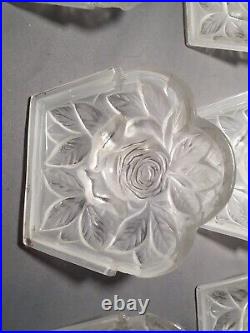 6 plaques abat-jour en verre art deco 1930 pour lustre applique lampe murale
