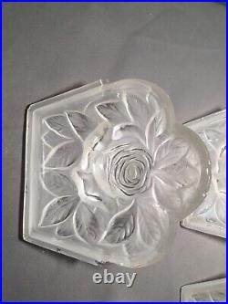 6 plaques abat-jour en verre art deco 1930 pour lustre applique lampe murale
