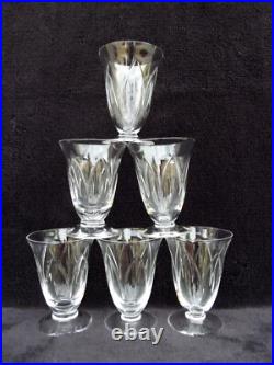 6 verres service à porto en cristal Daum Nancy croix de Lorraine Art Déco signé