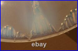 7 coupelles de lustre art déco Ezan france 50-80 en verre opalescent