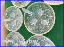 8 Coupelles A dessert En Verre Opalescent Art Déco
