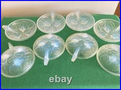 8 Coupelles A dessert En Verre Opalescent Art Déco