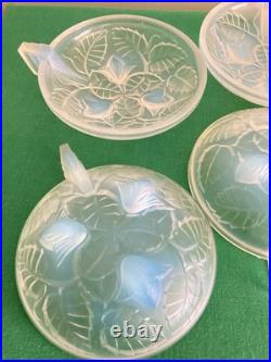 8 Coupelles A dessert En Verre Opalescent Art Déco