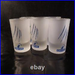 8 verres miniatures alcool eau de vie vodka ERISTOFF verre poli Art Déco N3273