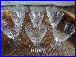 9 Verres à Vin Cuit En Cristal De St Louis Taillé époque Art Déco