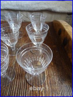 9 Verres à Vin Cuit En Cristal De St Louis Taillé époque Art Déco