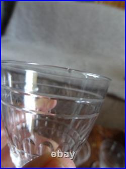 9 Verres à Vin Cuit En Cristal De St Louis Taillé époque Art Déco