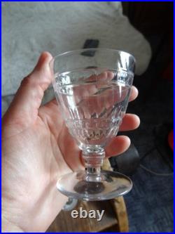 9 Verres à Vin Cuit En Cristal De St Louis Taillé époque Art Déco