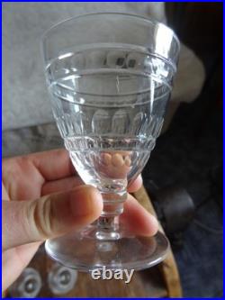 9 Verres à Vin Cuit En Cristal De St Louis Taillé époque Art Déco