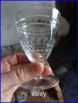 9 Verres à Vin Cuit En Cristal De St Louis Taillé époque Art Déco