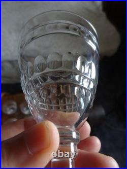 9 Verres à Vin Cuit En Cristal De St Louis Taillé époque Art Déco