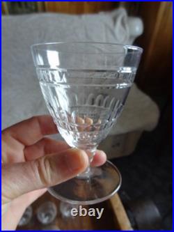 9 Verres à Vin Cuit En Cristal De St Louis Taillé époque Art Déco