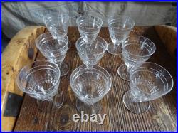 9 Verres à Vin Cuit En Cristal De St Louis Taillé époque Art Déco