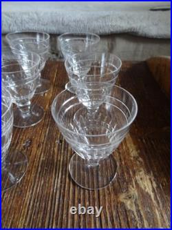 9 Verres à Vin Cuit En Cristal De St Louis Taillé époque Art Déco