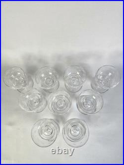 9 anciens verres à vin porto en cristal gravé ciselé art déco