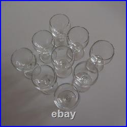 9 verres petit ballon alcool vin liqueur art déco vintage design XX France N3373