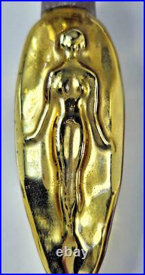 ANCIEN FLACON TESTEUR de PARFUM en VERRE ÉGLOMISÉ DÉCOR FEMME NUE ART DÉCO 1925
