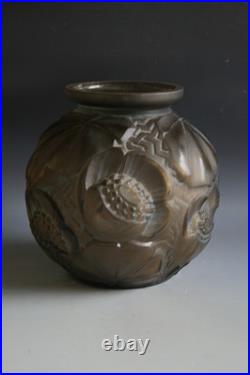 ANCIEN VASE ART DECO PIERRE D'AVESN en verre