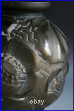 ANCIEN VASE ART DECO PIERRE D'AVESN en verre