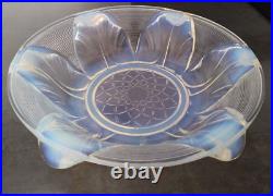 ANCIENNE COUPE A FRUIT ART DÉCO VERRE OPALESCENT SIGNÉ EZAN France fleurs