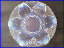 ANCIENNE COUPE A FRUIT ART DÉCO VERRE OPALESCENT SIGNÉ EZAN France fleurs