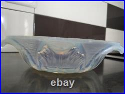 ANCIENNE COUPE A FRUIT ART DÉCO VERRE OPALESCENT SIGNÉ EZAN France fleurs