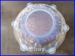 ANCIENNE COUPE A FRUIT ART DÉCO VERRE OPALESCENT SIGNÉ EZAN France fleurs
