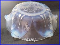 ANCIENNE COUPE A FRUIT ART DÉCO VERRE OPALESCENT SIGNÉ EZAN France fleurs