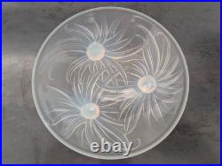ANCIENNE COUPE ART DÉCO VERRE OPALESCENT ETLING & Georges BEAL fleurs 1930